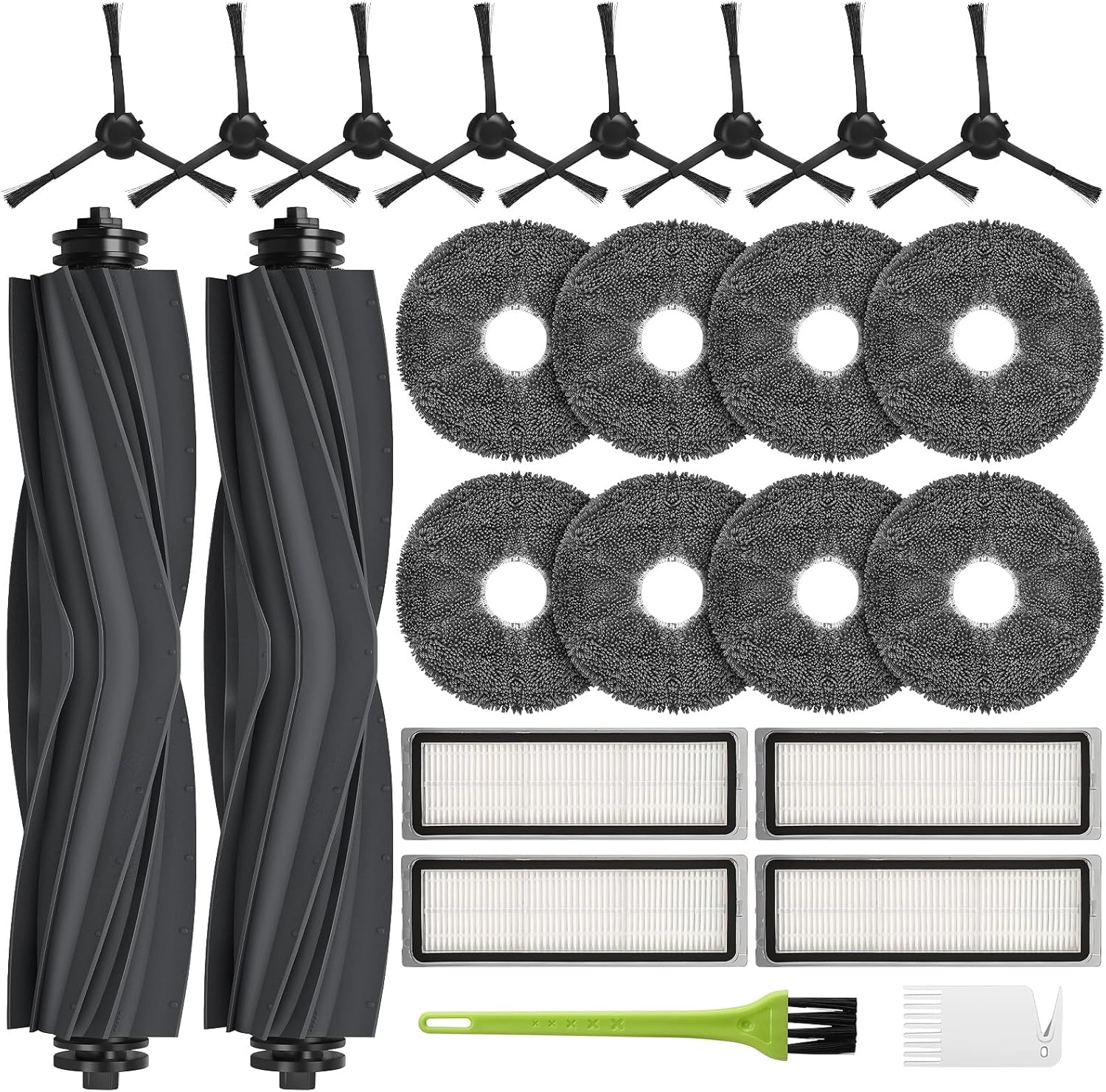 L10s Pro Gen 3 Accessoires Pour Dreame L10 Prime / L10s Plus / L10s Pro Gen 2 / L10s Ultra/xiaomi X20 Plus Pièces Rechange 2 Brosse Principale 8 Chiffons Nettoyage 4 Filtres 8 Brosse Latérale