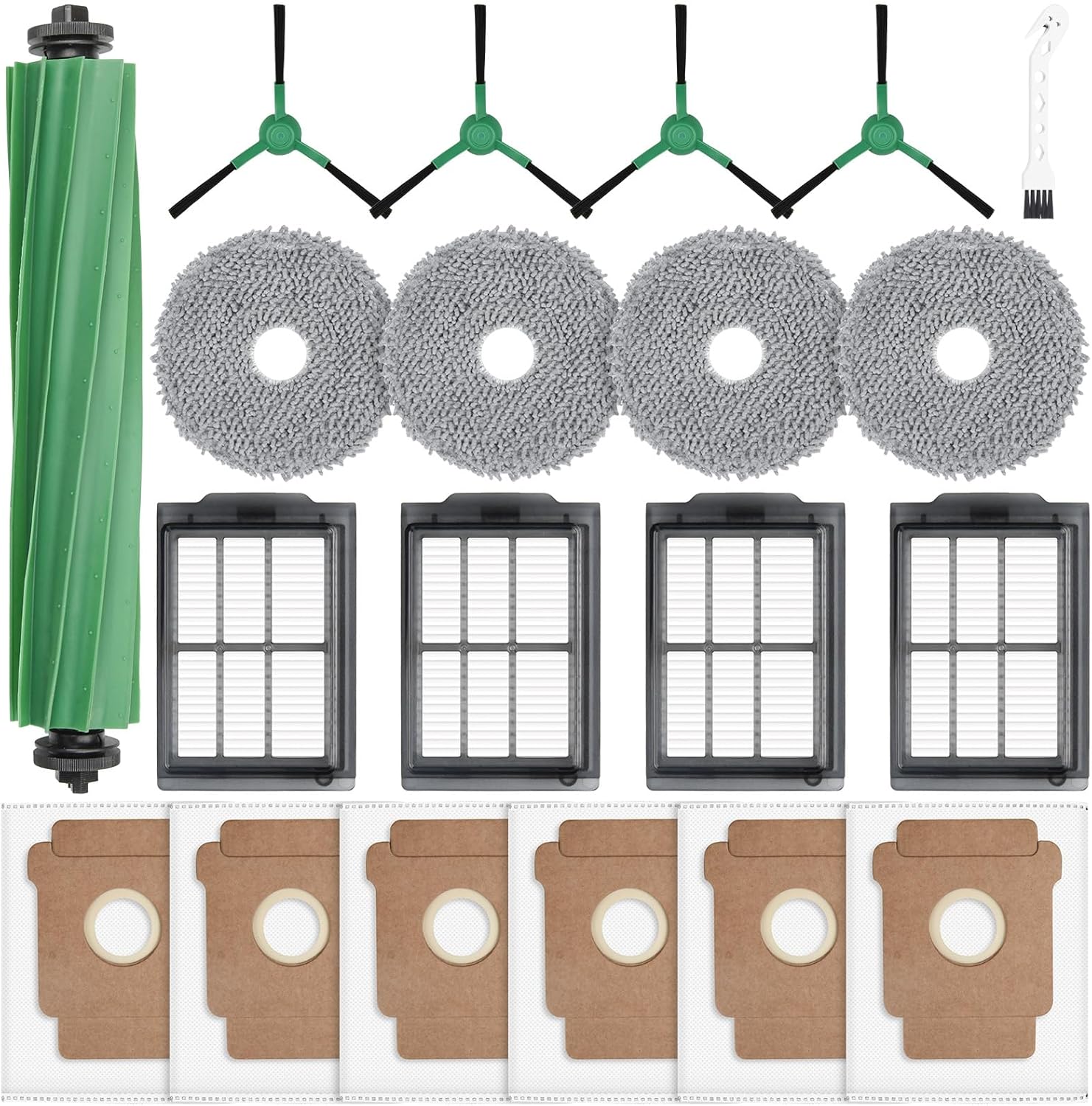 20 Accessoires Pour Irobot Roomba Plus 405/505 Combo Robot Aspirateur Laveur, 6 Sac Aspirateur 4 Brosses Latérales 4 Lingettes 4 Filtres 1 Brosse Principale 1brosse De Nettoyage