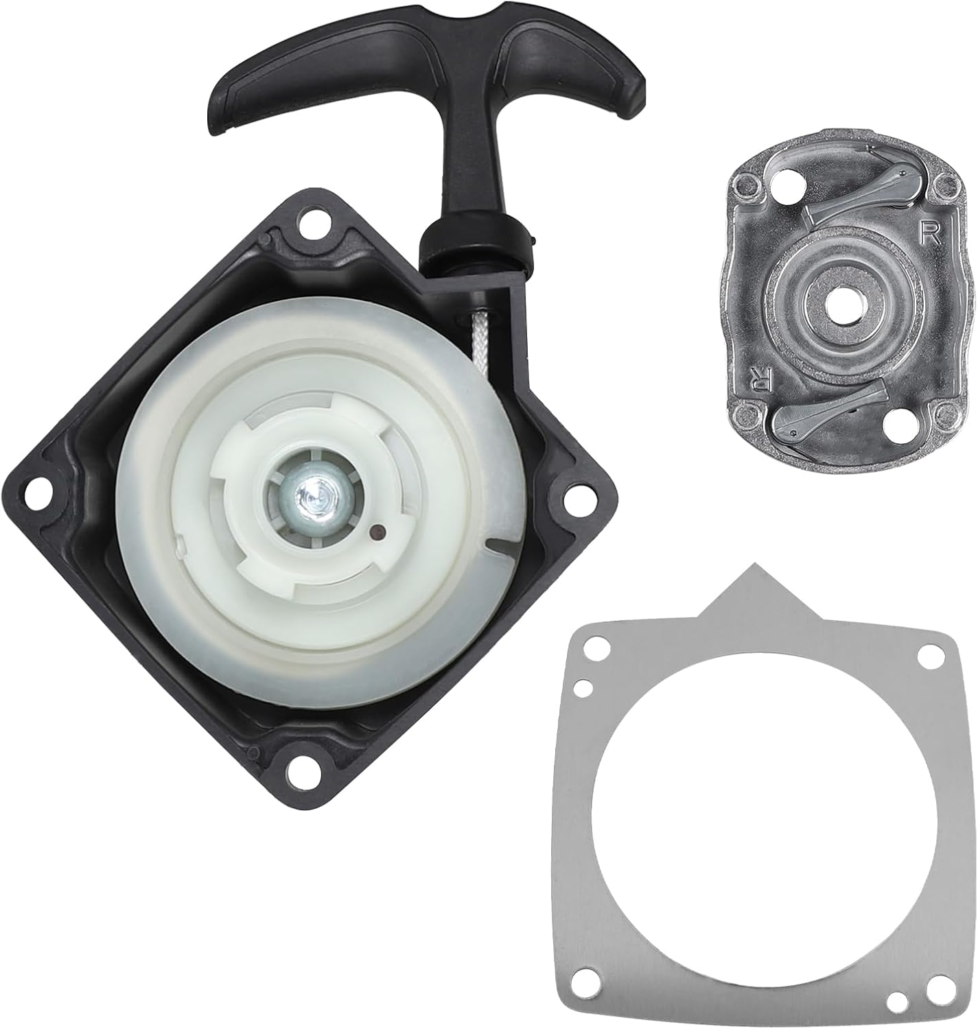 Lalago Poulie De Démarrage Pour Débroussailleuse 43 Ccm - 52 Ccm, Lanceur + Mitnehmerplatte + Joint D'Étanchéité Pour Taille-haie Démarreur Fuxtec, Red Fox, Brast, Timbertech Et Plus Encore (1 Pièce)