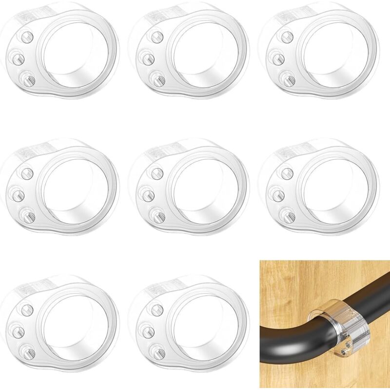 Lot De 8 Protections De Poignée De Porte, Poignée De Porte En Pvc Tapis Transparent Anti Collision, Anneau De Pare Chocs, Protège Poignée Porte Pour Protéger Murs, Portes, Fenêtres, Meubles