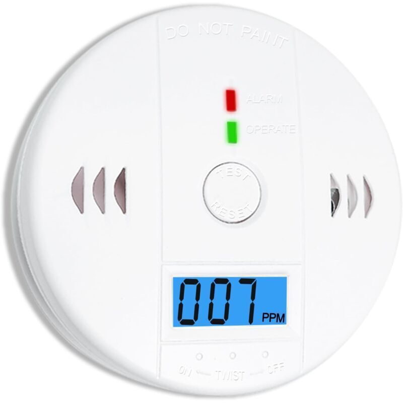 Détecteur De Fumée Détecteur De Monoxyde De Carbone Alarme Détecteur De Co Capteur D'Alarme Avec Écran Lcd Fonction Mémoire Fonctionne Sur Piles