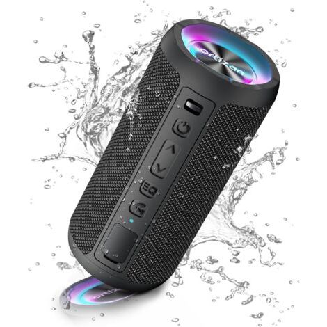 – Tragbarer Bluetooth 5.0-lautsprecher, Wasserdicht Nach Ipx7 – 360°-stereoklang Mit Kraftvollem Bass – 30 Stunden Wiedergabezeit – Dual-stereo-kopplung