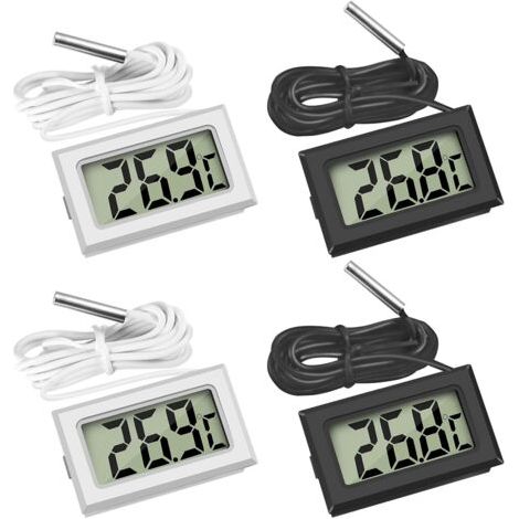 Beijiyi – Set Mit 4 Wasserdichten Digitalen Lcd-thermometern – Messbereich Von -50℃ Bis 110℃ – Für Kühlschränke, Gefrierschränke Und Aquarien