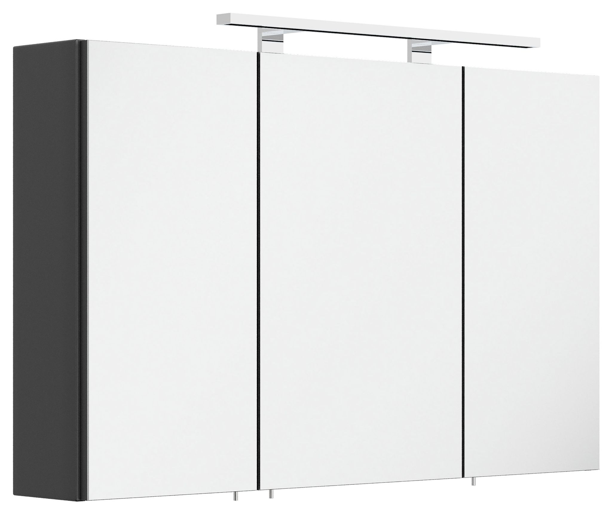 Spiegelschrank 100cm Inkl. Design Led-lampe Und Glasböden Schwarz