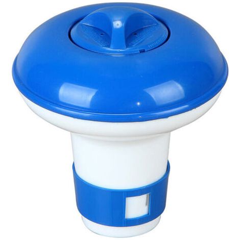 Schwimmender Chlorspender, Pooldiffusor, 13 Cm Durchmesser, Verstellbarer Spender, Zubehör Für Whirlpools Und Spas Im Innen- Und Außenbereich, Blau + Weiß