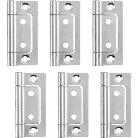 Set Mit 6 Versenkten Scharnieren, 5,1 X 2,5 Cm, Geräuschlos, Für Schränke, Schubladen, Kisten Und Holztüren