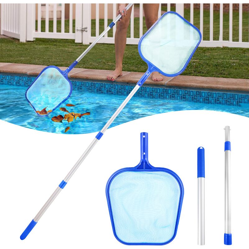 Poolskimmer, Manuelles Schmutzfangnetz Zur Reinigung Von Pools, Badewannen Und Whirlpools, Teleskopstange Von 35 Bis 105 Cm