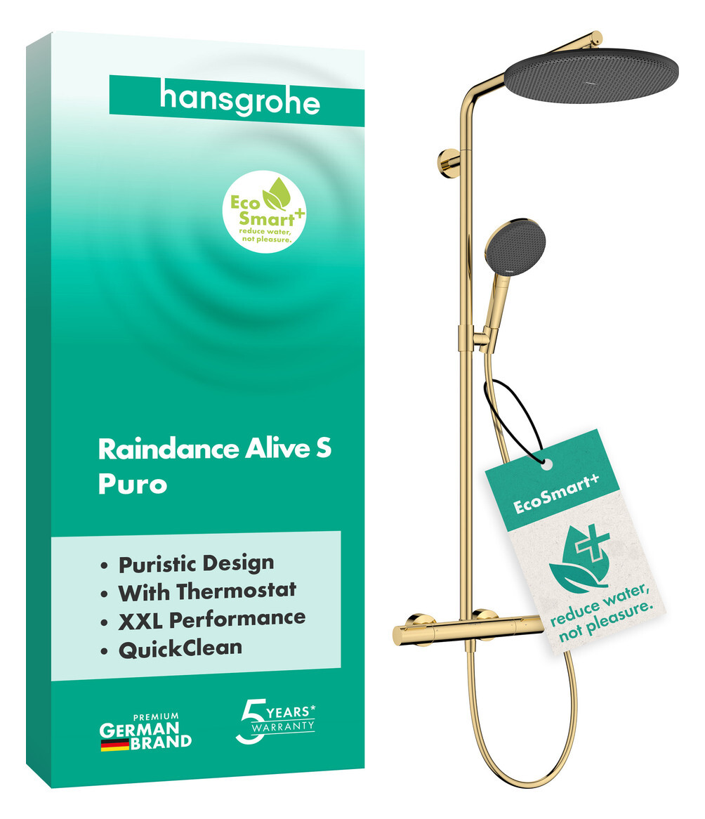 Hansgrohe Raindance Alive S Puro Showerpipe 300 1jet Ecosmart+
