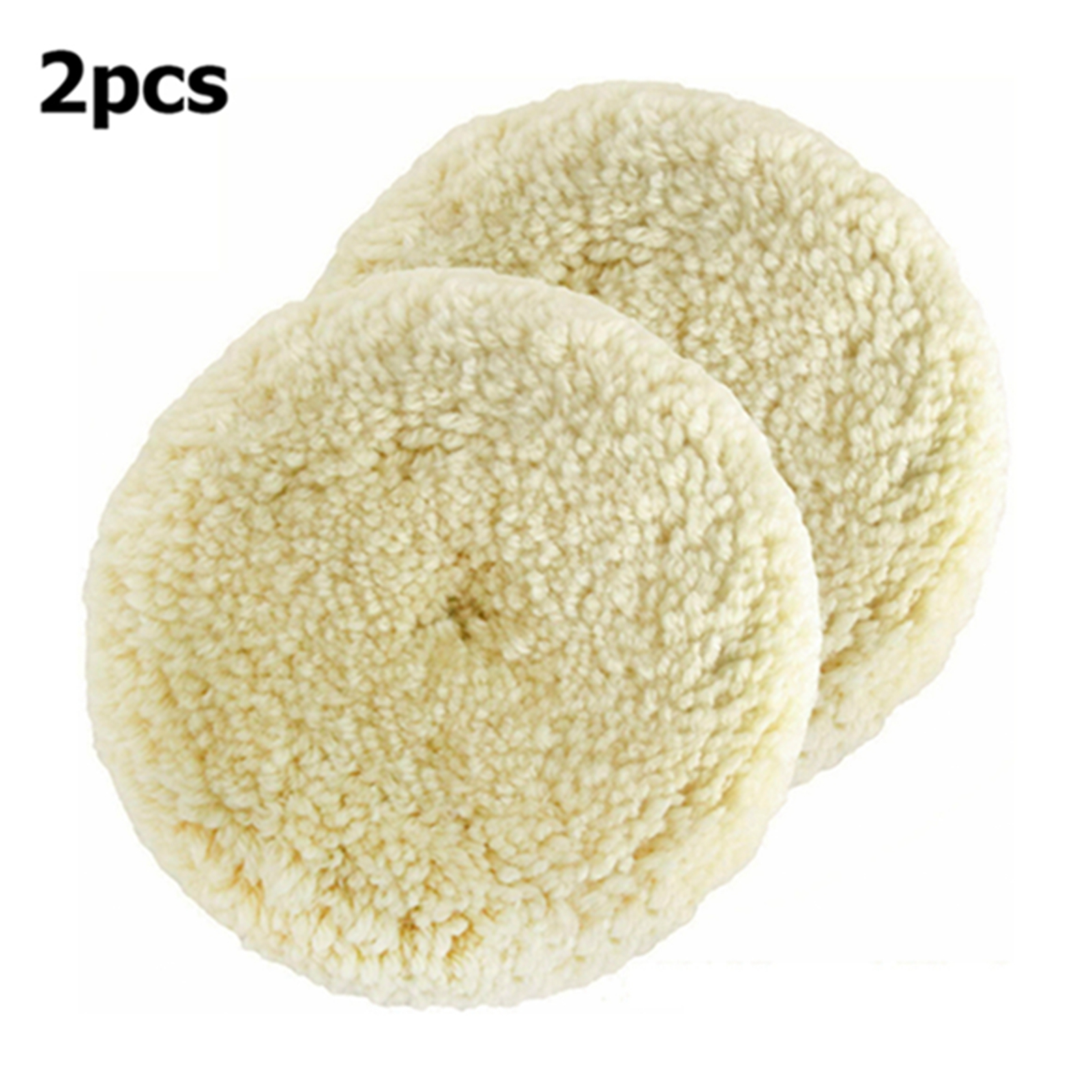Set Mit 2 Polierpads Aus Naturwolle Zum Polieren Und Glätten Von Autokarosserien.