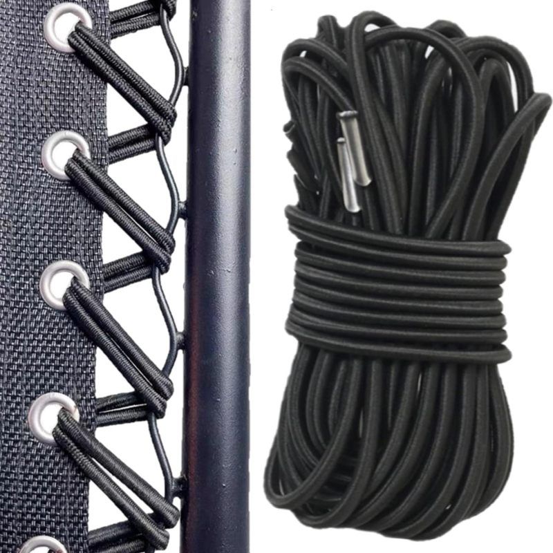 4-teiliges Set Elastischer Ersatzseile Für Zero-gravity-stühle (2 Lange, 2 Kurze) – Geeignet Für Gartenliegen, Bungee-stühle, Strandstühle, Freizeitstühle Und Seilstühle Für Den Außenbereich – Schwarz