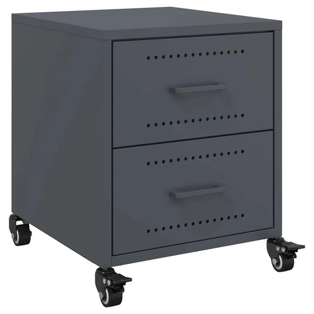 vidaXL Nachttisch Anthrazit 36x39x43,5 cm Stahl 846630