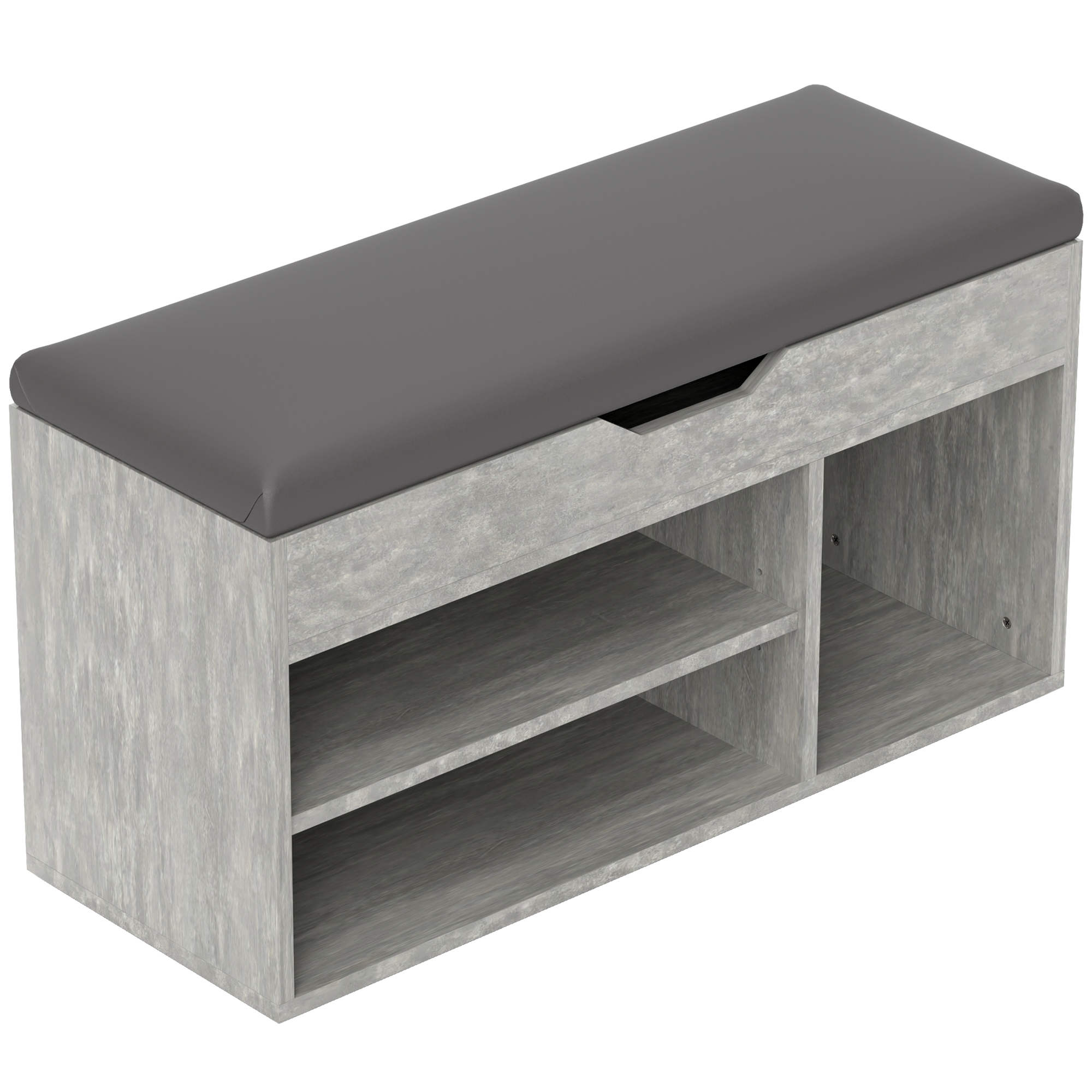 Offenes Schuhregal Mit Drei Ebenen, Ausziehbarer Stauraum, Aus Holz, 80 X 30 X 45 Cm, Schwarz Und Grau