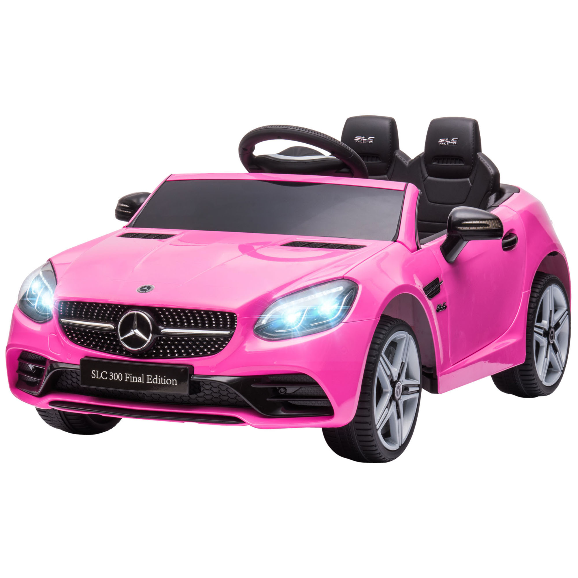Mercedes Slc 300 Kinder-elektroauto, 12v, Pink, 5 Km/h, Mit Fernbedienung, Sound Und Licht
