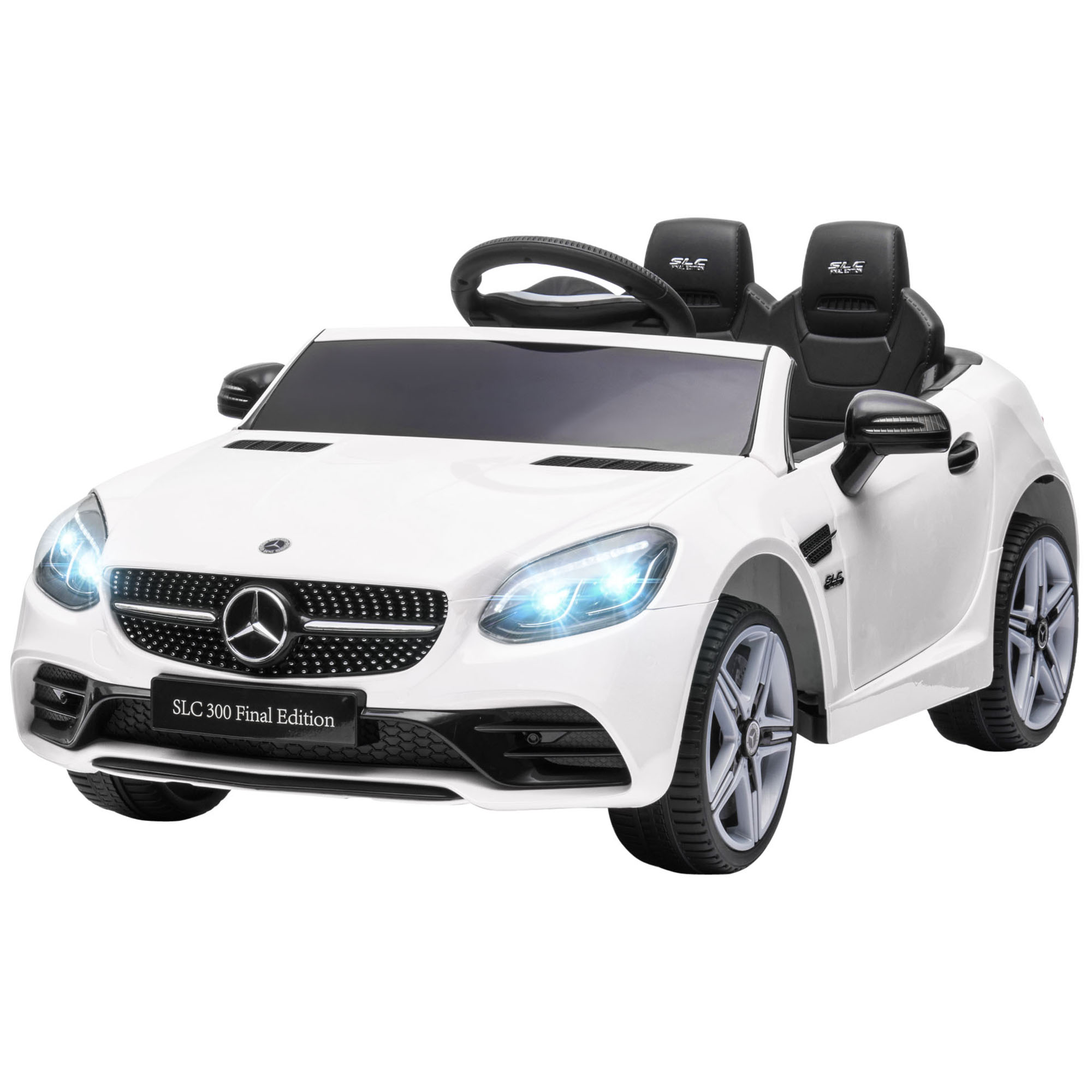 Mercedes Slc 300 12v Weißes Elektro-kinderauto – 5 Km/h, Fernbedienung, Sound Und Licht