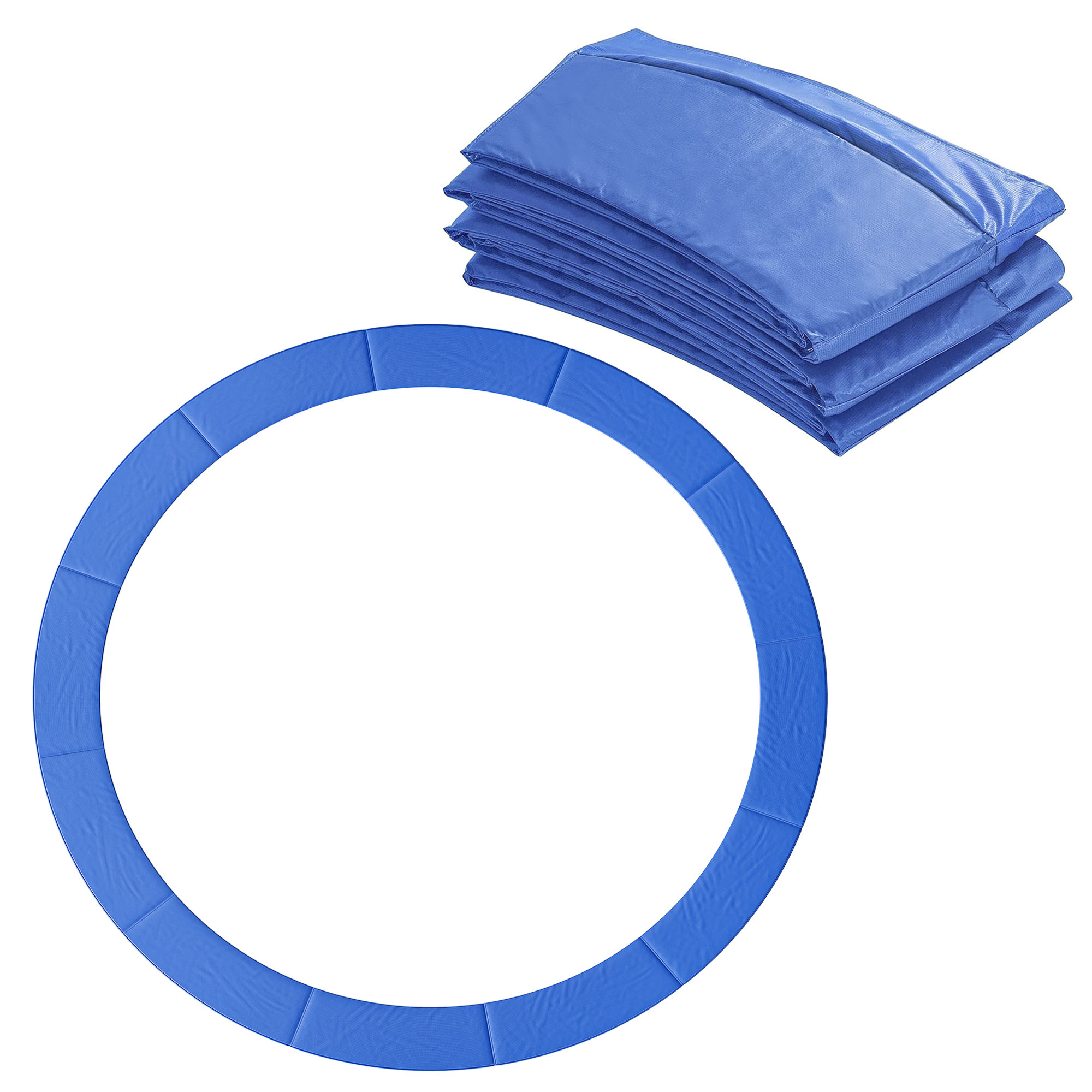 Gepolsterter Trampolinrandschutz, Elastischer Kunststoffmattenschutz, Ø 366 Cm, Blau