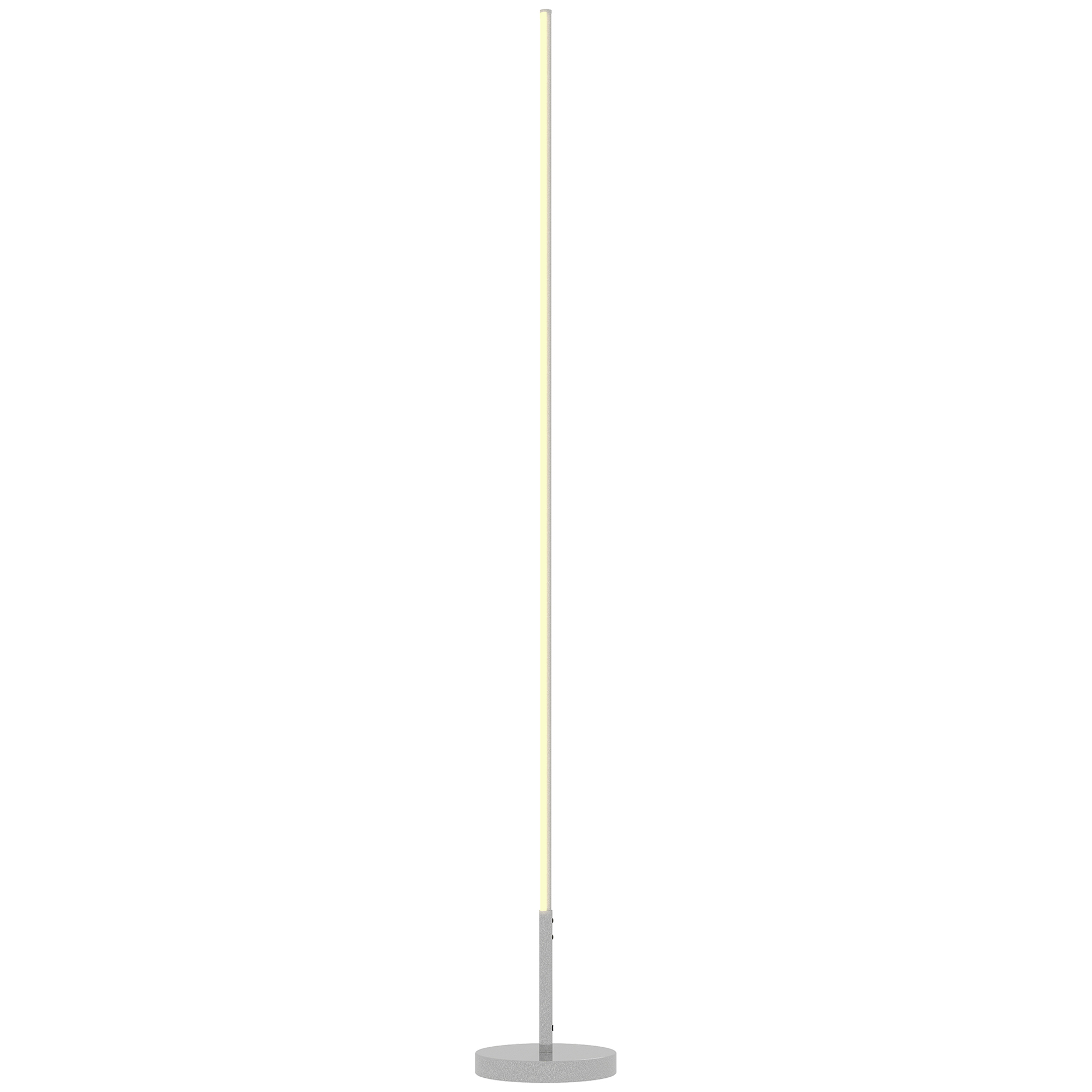 Led-stehleuchte Fürs Wohnzimmer, Dimmbar, Fernbedienung, Fußschalter, Ø 20 X 150 Cm, Silber
