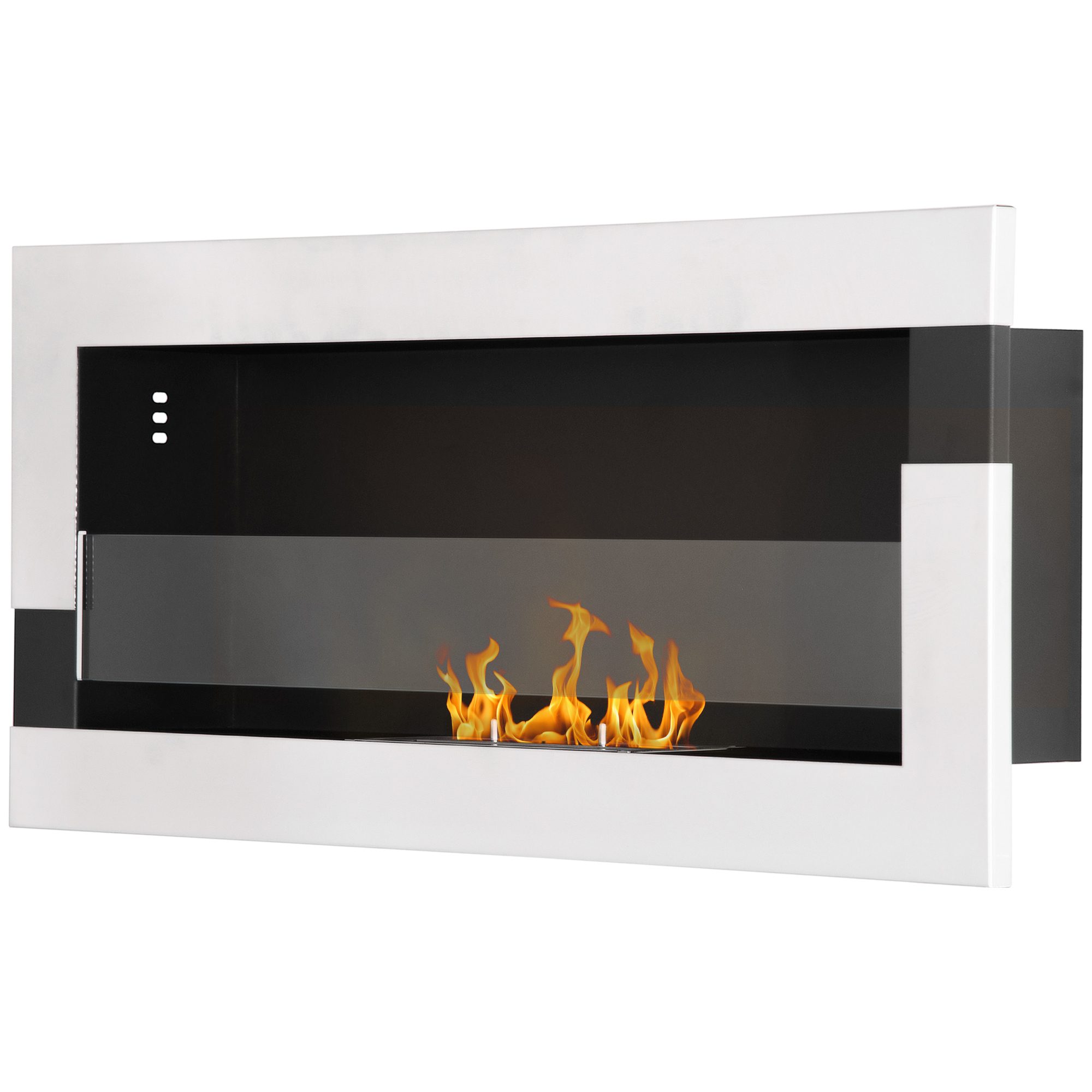 Bioethanol-kamin Aus Edelstahl, 2,5 Stunden Brenndauer Mit 1,5-liter-tank Und 20 M² Abdeckung, 90 X 16 X 40 Cm, Silber