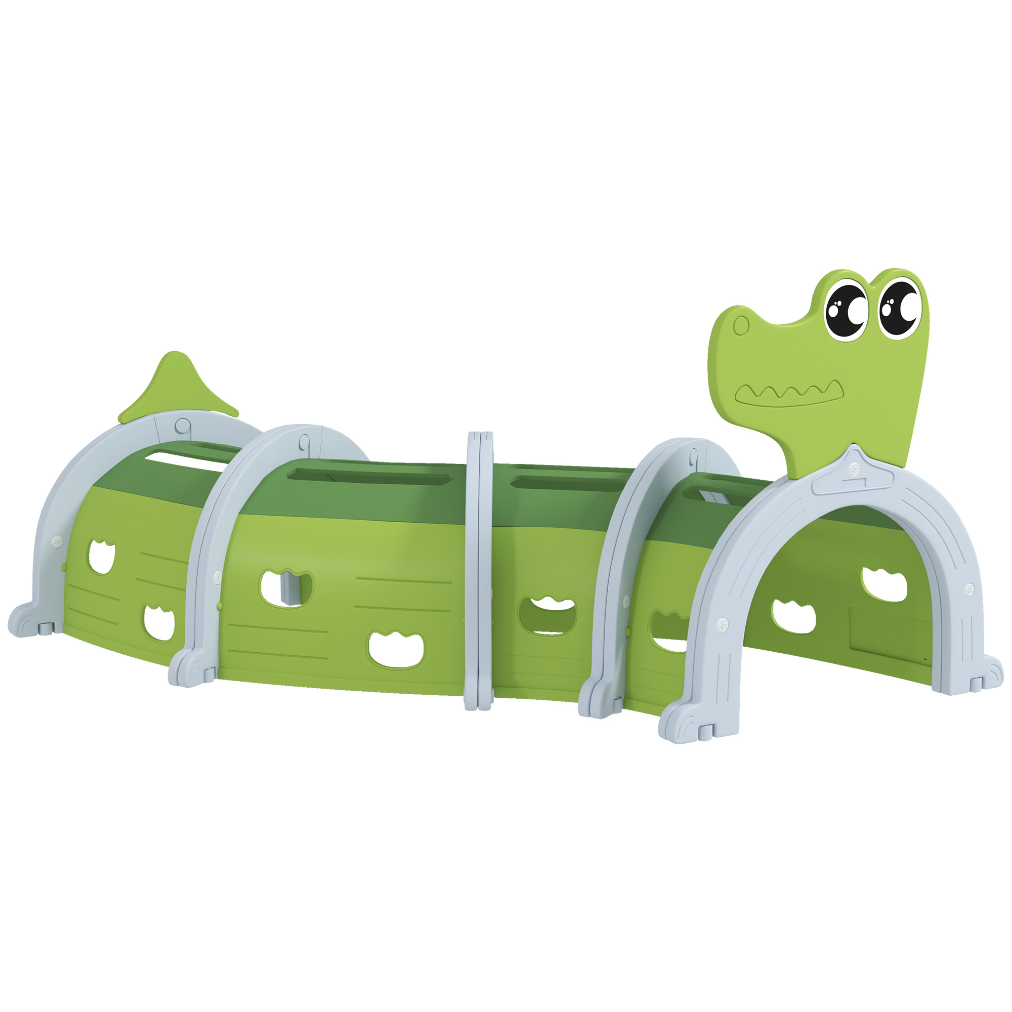 Modularer Grüner Krokodil-spieltunnel Für Kinder Zum Krabbeln Und Klettern, 3-6 Jahre