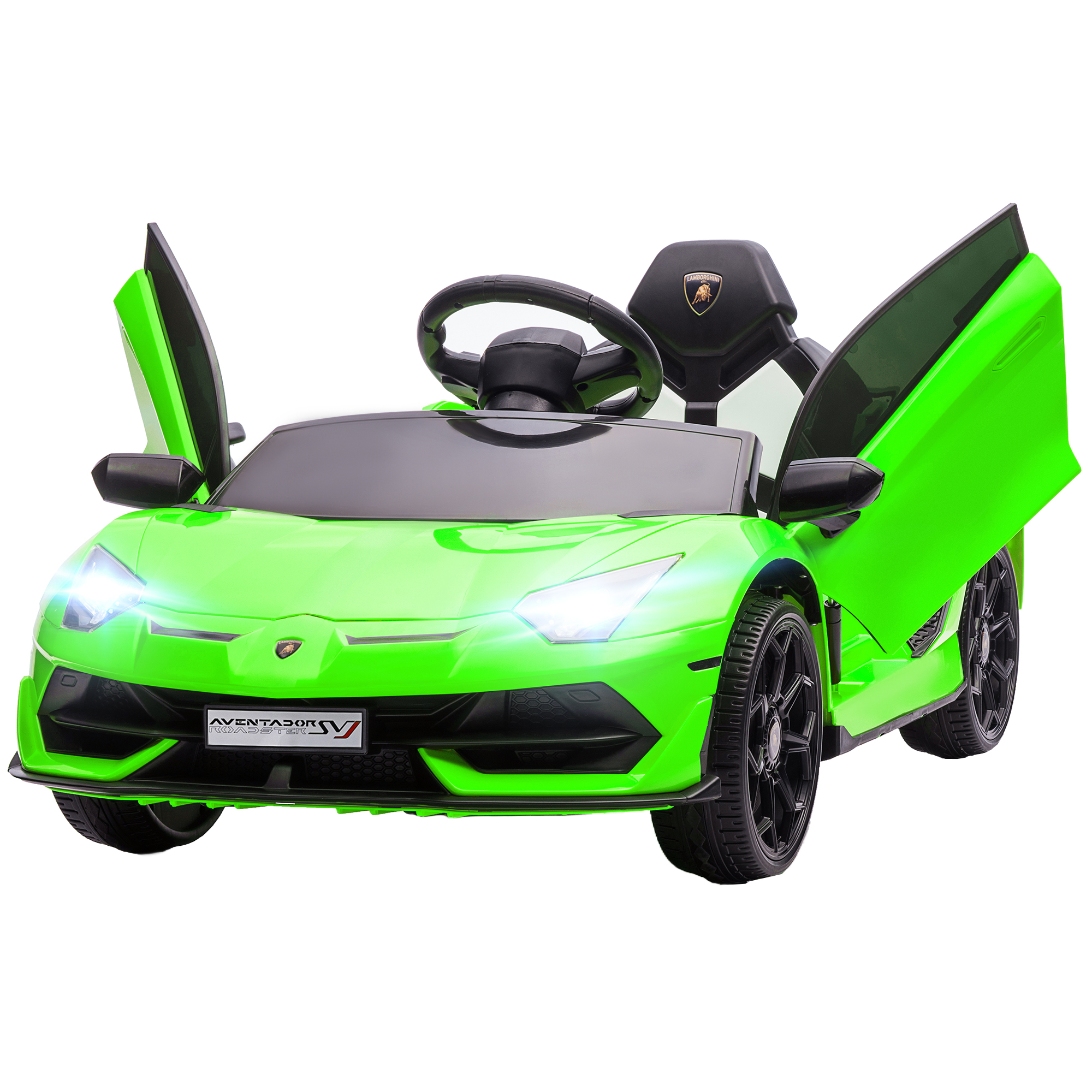 12v Lamborghini-lizenziertes Elektroauto Für Kinder Mit Hupe Und Fernbedienung, 107,5 X 63 X 42 Cm, Grün