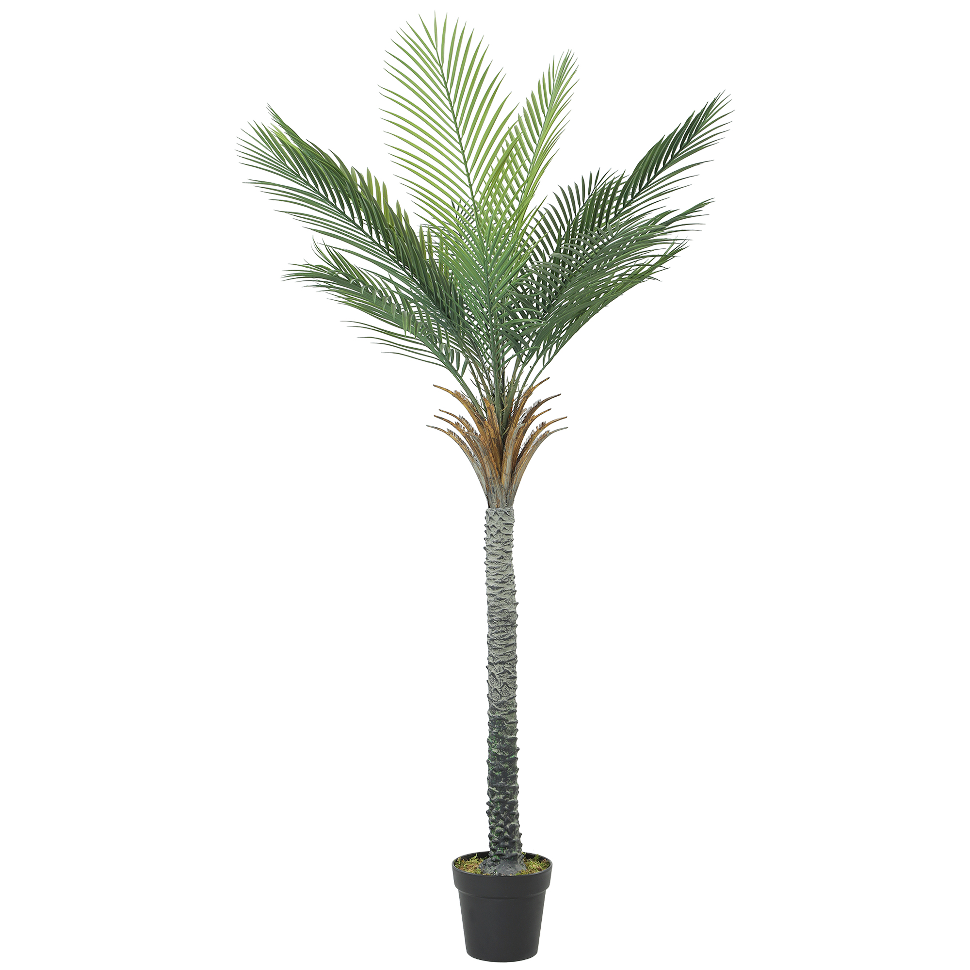 Künstliche Palme, 180 Cm, Tropische Topfpflanze, 15 Realistische Blätter, Für Wohnzimmer, Schlafzimmer, Büro