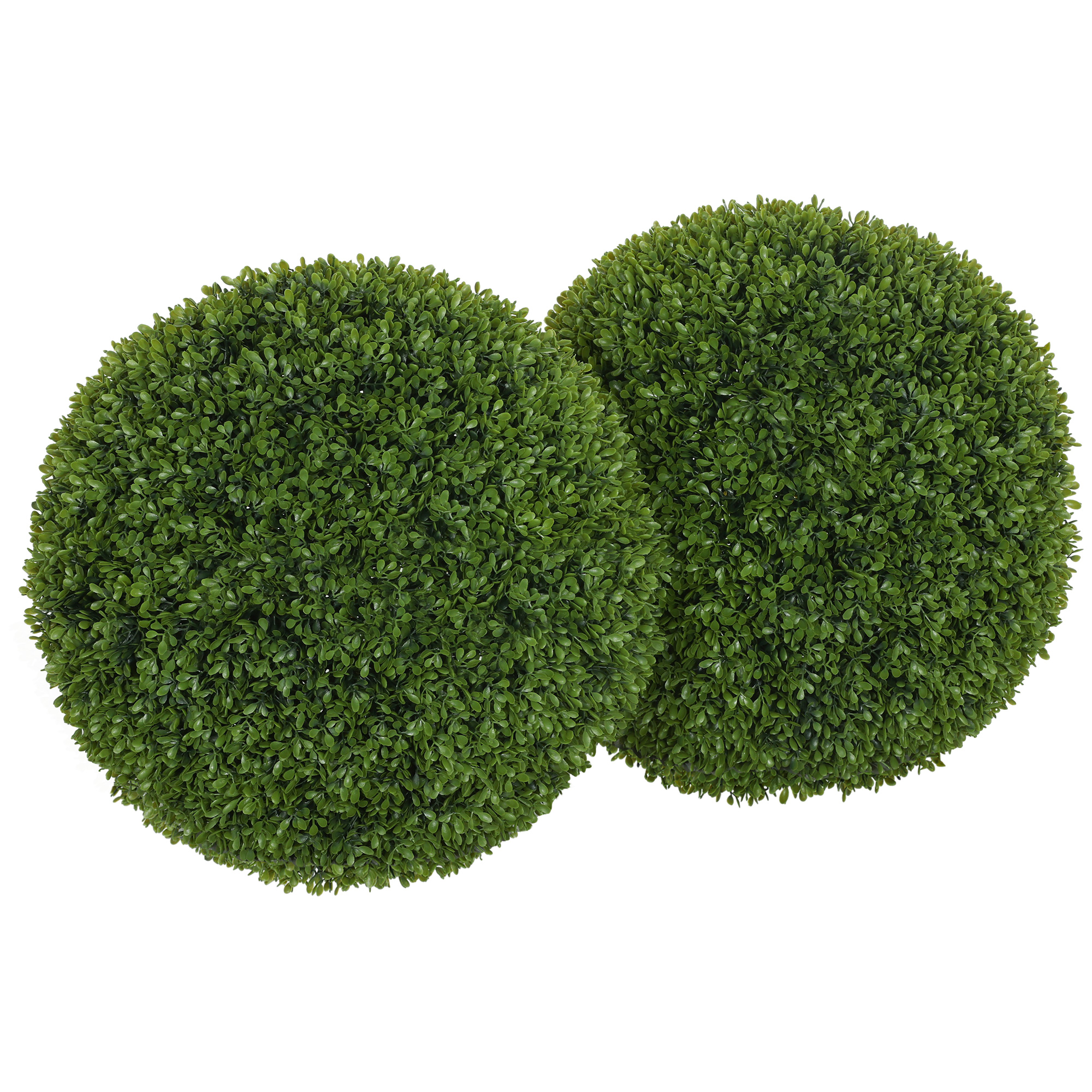 Set Mit 2 Künstlichen, Dunkelgrünen Buchsbaumkugeln, 40 Cm, Für Die Innen- Und Außendekoration