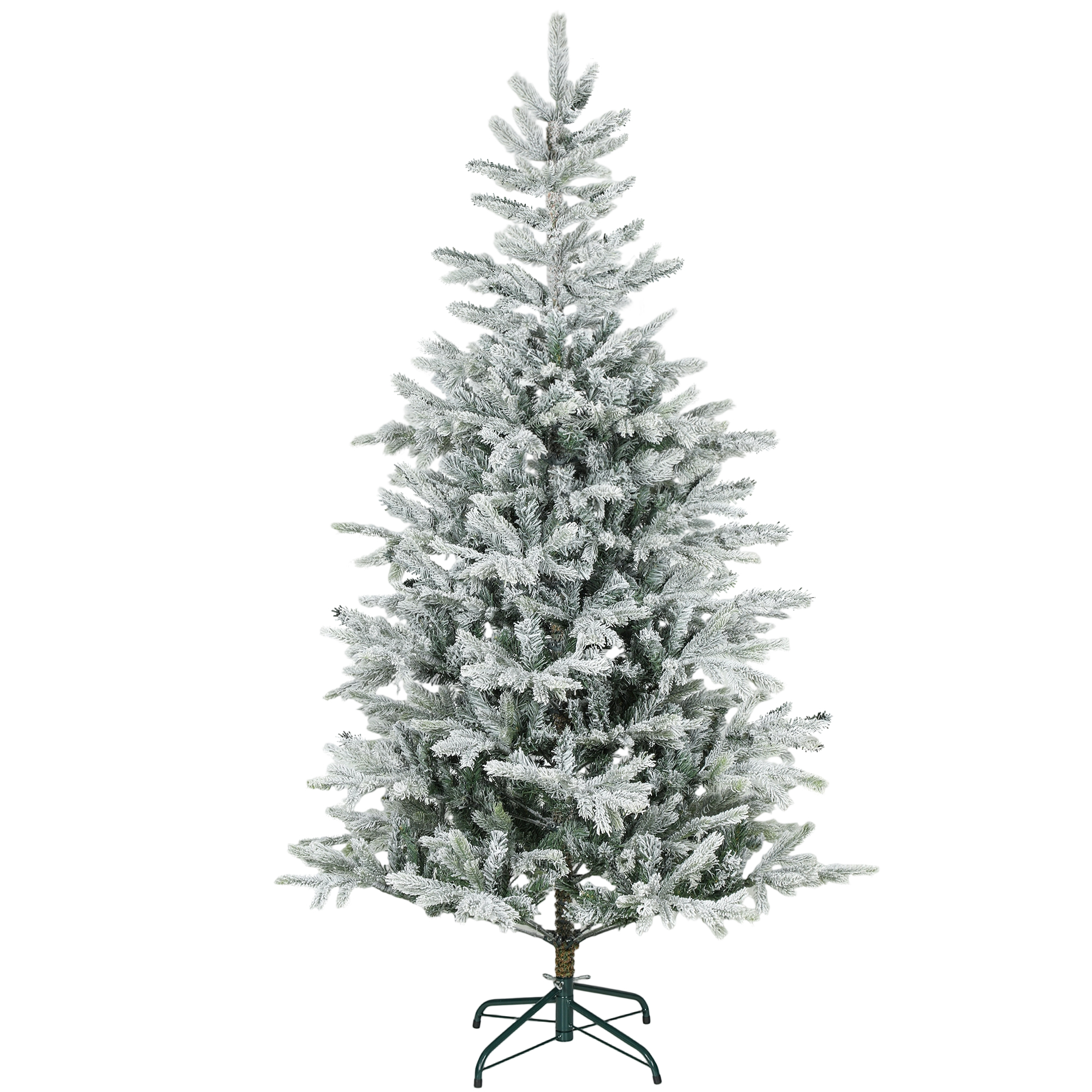 Verschneiter Weihnachtsbaum, 180 Cm, Mit Realistischen Zweigen Und Faltbarem Metallständer