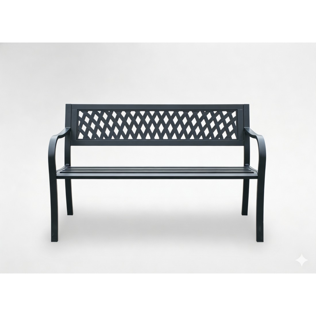 Außenbank Ferona 125 Cm Stahl Schwarz Design Garten Terrasse