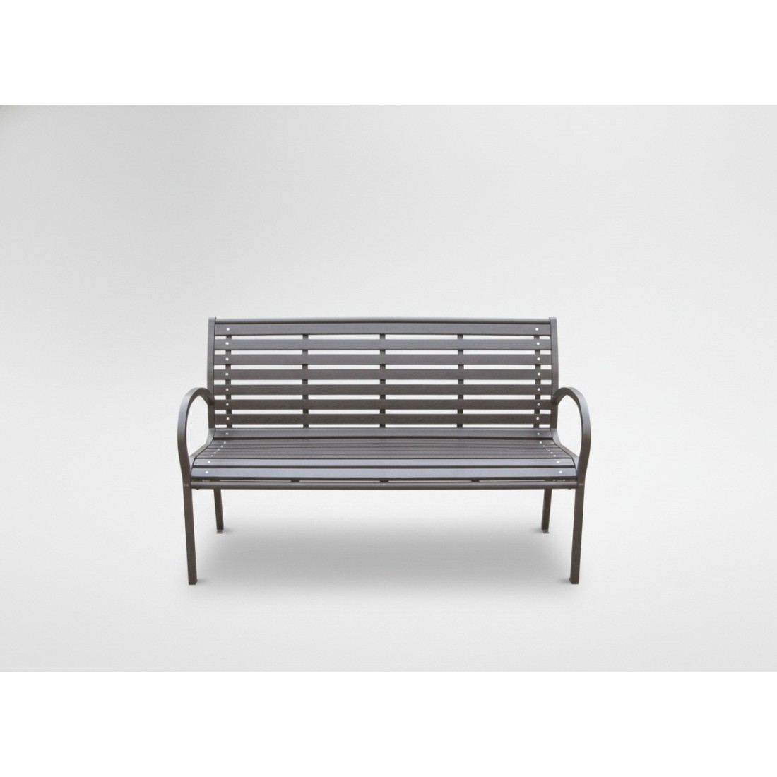 Außenbank Moderna 125 Cm Stahl Und Schwarzer Kunststoff Design Garten Terrasse