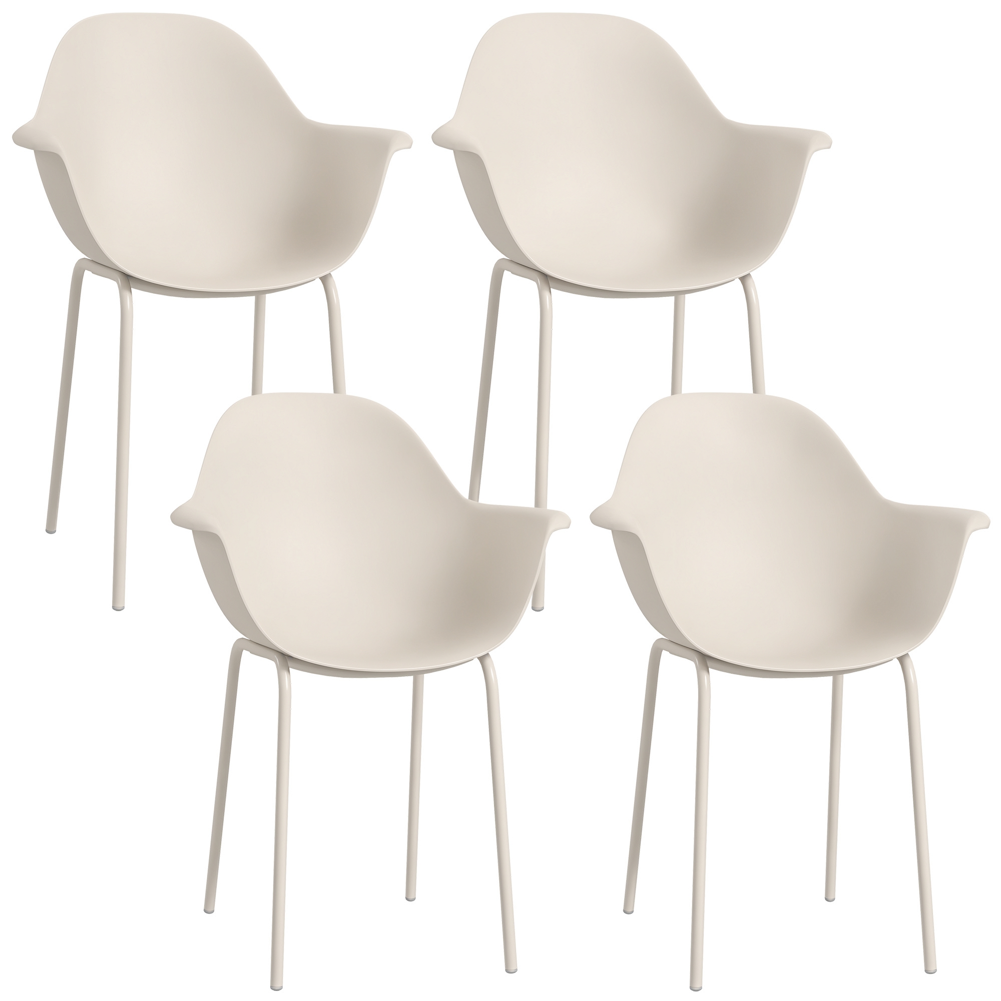 4er-set Gartenstühle, Modernes Design, 59 Cm X 55 Cm X 84 Cm, Grau
