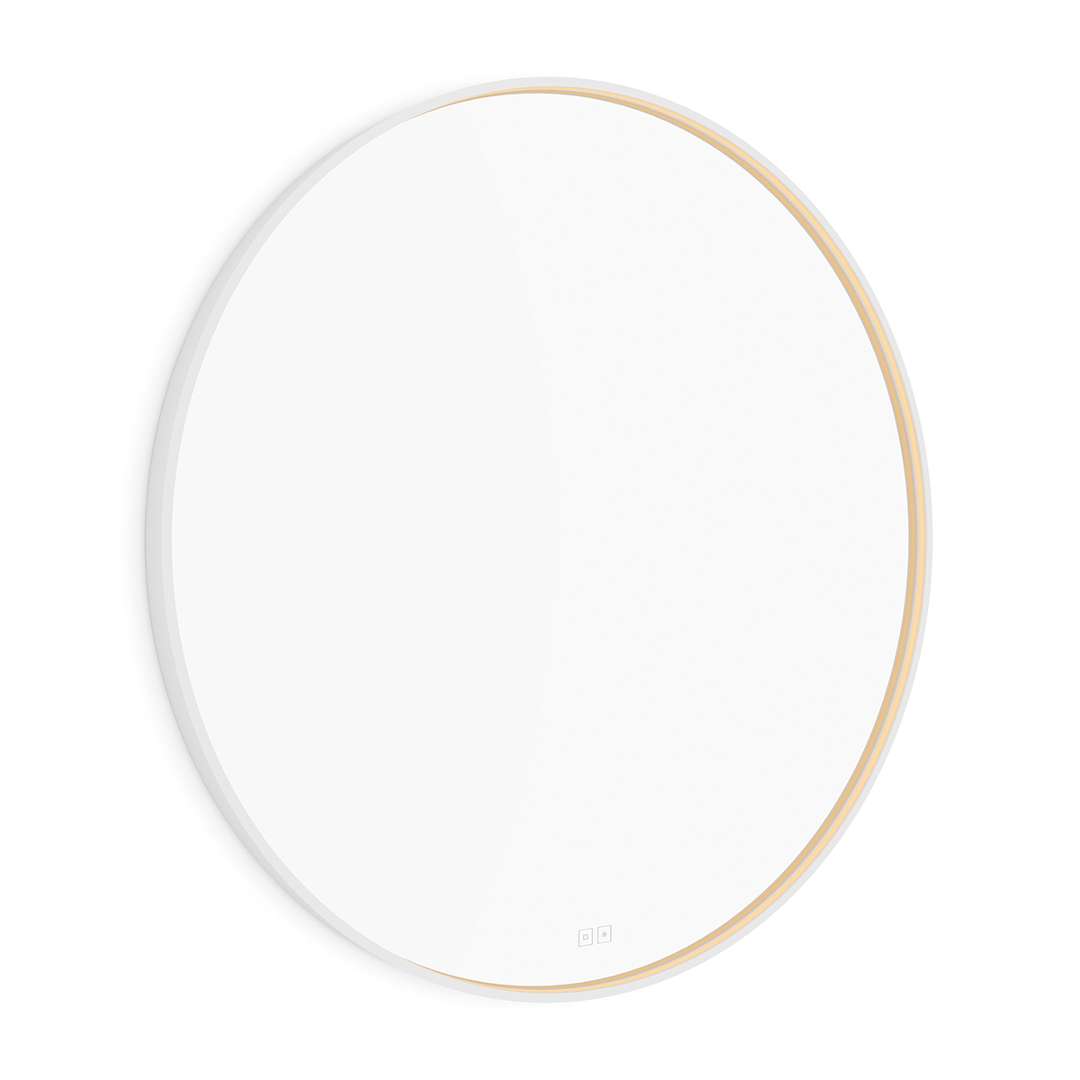 Nimco - Spiegel Mit Led-beleuchtung, Durchmesser 100 Cm, Zwei Berührungssensoren, Mattweiß Zpb 31004rvx-05