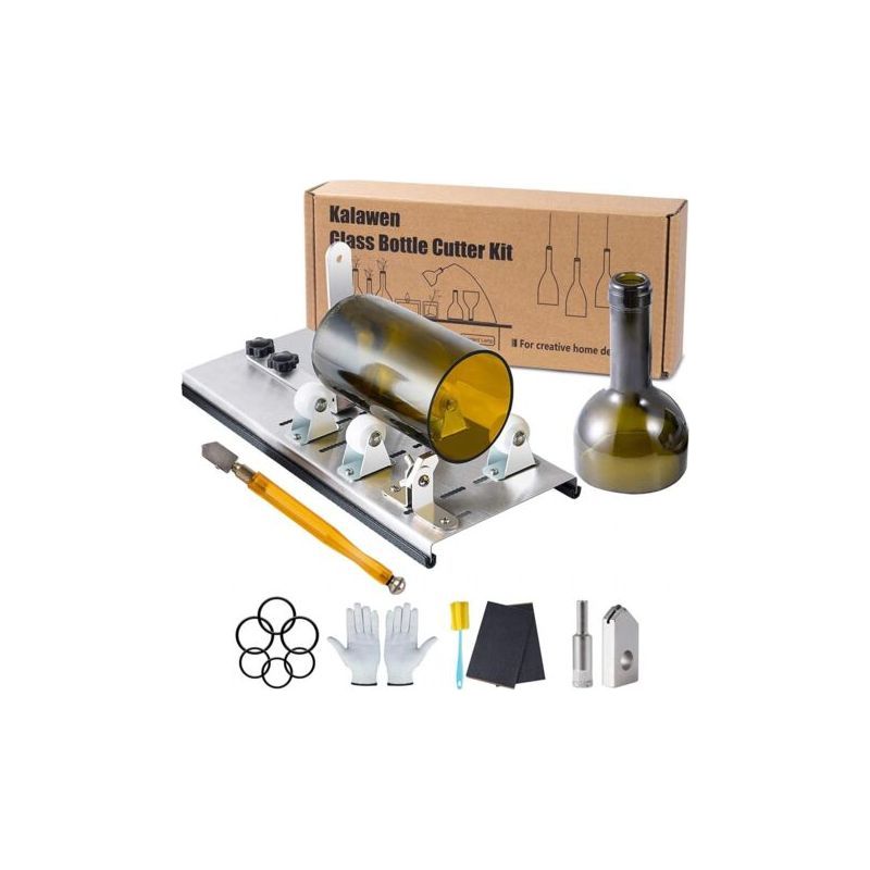 Paar Verstellbare Glasflaschen-schneidesets, Diy-werkzeug, Edelstahl-schneidemaschinen-set Für Wein-, Bier-, Spirituosen-, Whisky-, Champagner- Und Runde Limonadenflaschen