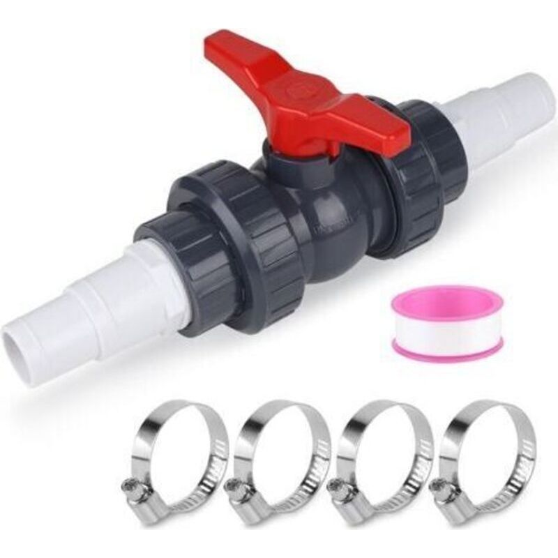 Paar Poolventile Mit Schlauchanschlüssen Für 32–38 Mm Poolschläuche, Gartenschlauchanschlüsse, Poolarmaturen, 1 1/2" (50 Mm) Absperrventile, 2 Schlauchanschlüsse Für 32–38 Mm Poolzubehör