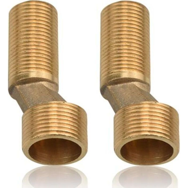 Paar Duscharmaturadapter Aus Messing, 3/4" Auf 1/2" – S-außengewinde – 8-mm-versatzadapter – Länge: 70 Mm – Verstellbare Exzenterbefestigung Für Wandarmatur