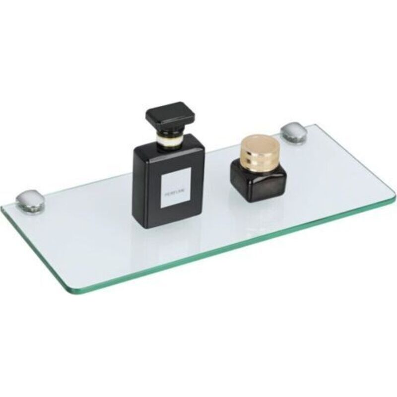 Duschablage Aus Glas Fürs Badezimmer, 6 Mm Dickes, Gehärtetes Klarglas Mit Verchromten Halterungen, 30 Cm Lang, Egbl1010r-m6-300-c-fba