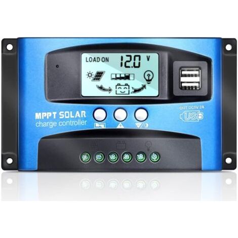 30-a-mppt-solarladeregler – 12 V/24 V Mit Lcd-display – Zwei Usb-anschlüsse – Überspannungs- Und Überlastschutz
