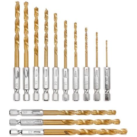 13-teiliges Hss-metallbohrer-set Mit Titanbeschichtung, Spiralbohrer Zum Bohren Von Holz, Metall Und Kunststoff