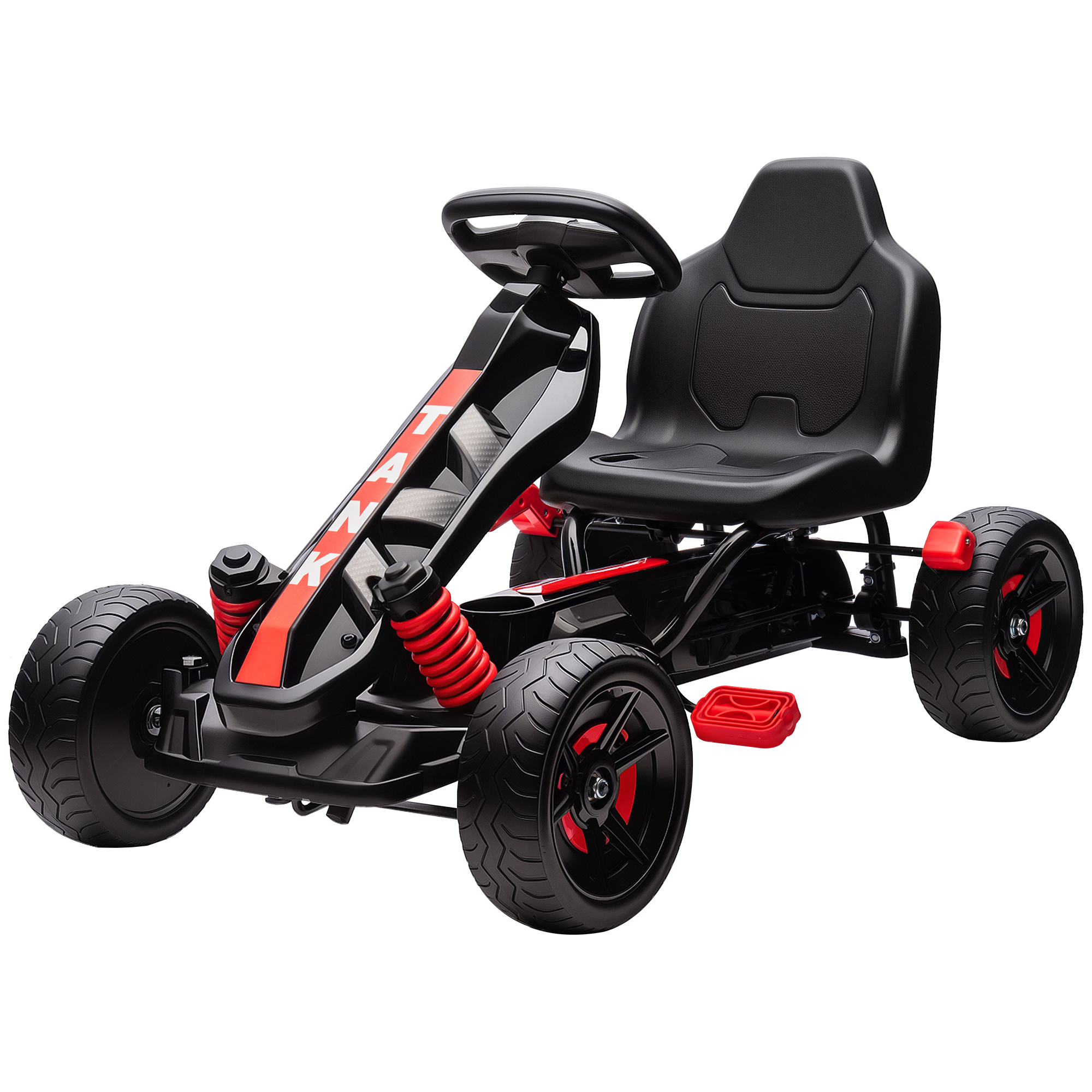 Kinder-tret-gokart Für Kinder Von 3-6 Jahren, Freilauffahrzeug, Bremse Und Rutschfeste Eva-räder, Rot