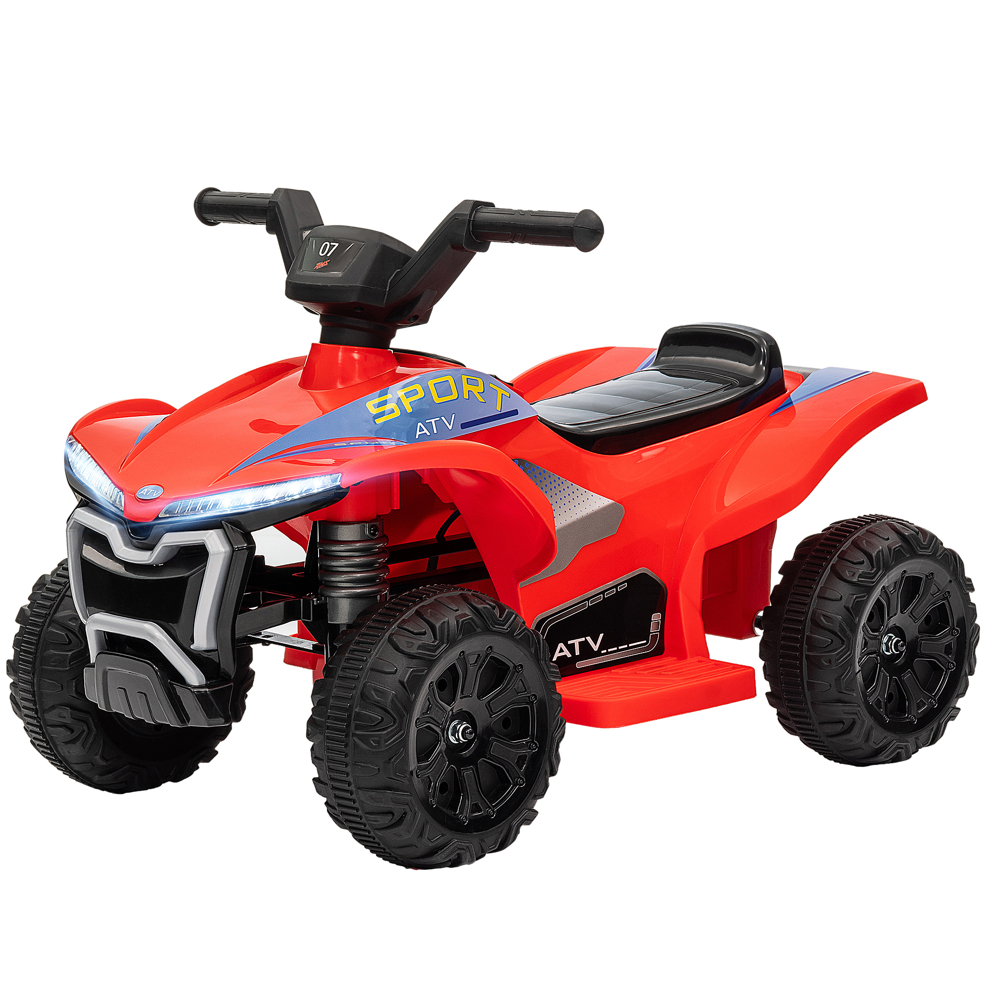 Elektrisches Quad Für Kinder (6 V), 2,5 Km/h, 18–36 Monate, 71 X 40,5 X 45 Cm, Rot