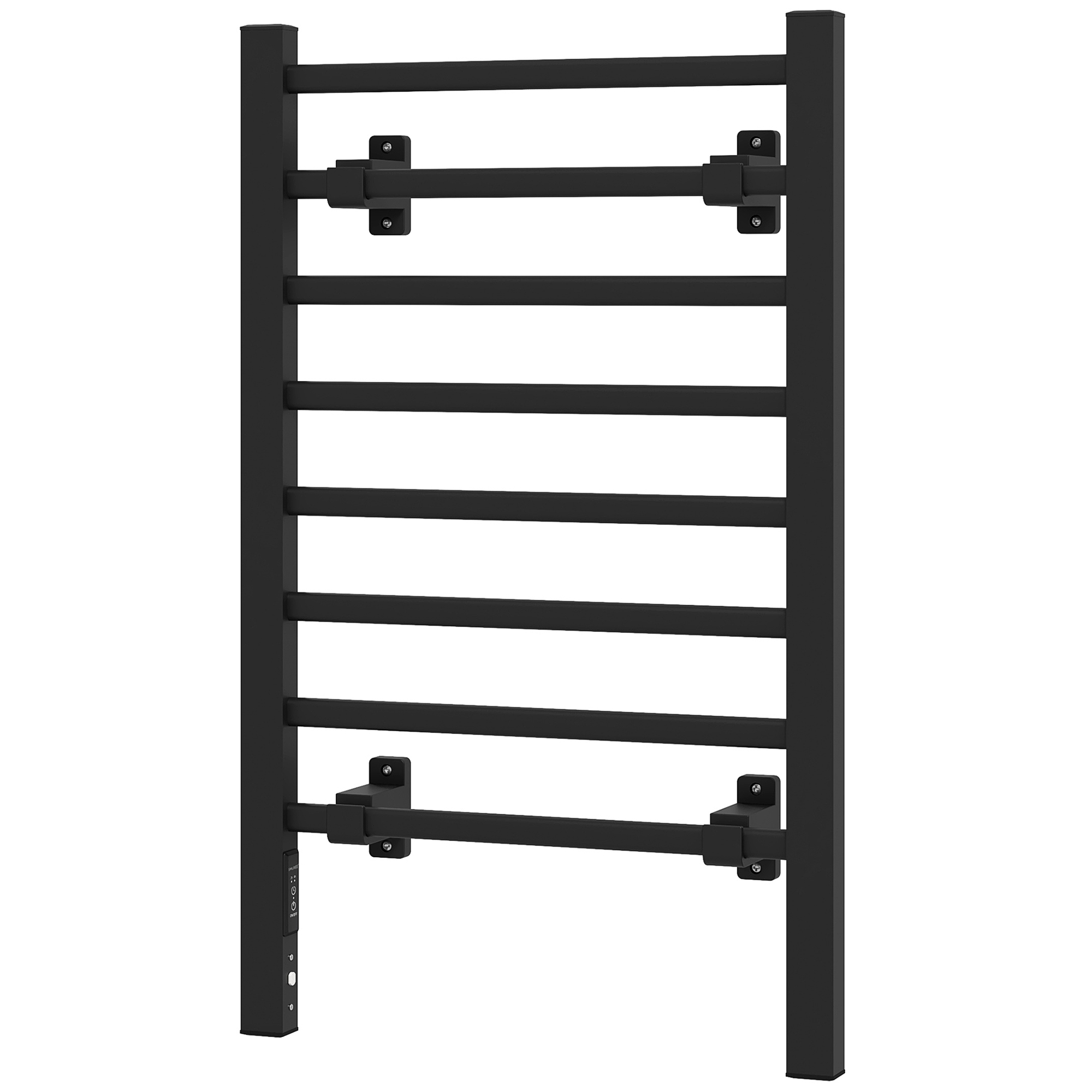 Elektrischer Handtuchwärmer (150 W) Zur Wand- Oder Standmontage Mit 8 Heizstäben Und 2-4-stunden-timer, 53 X 35 X 90 Cm, Schwarz