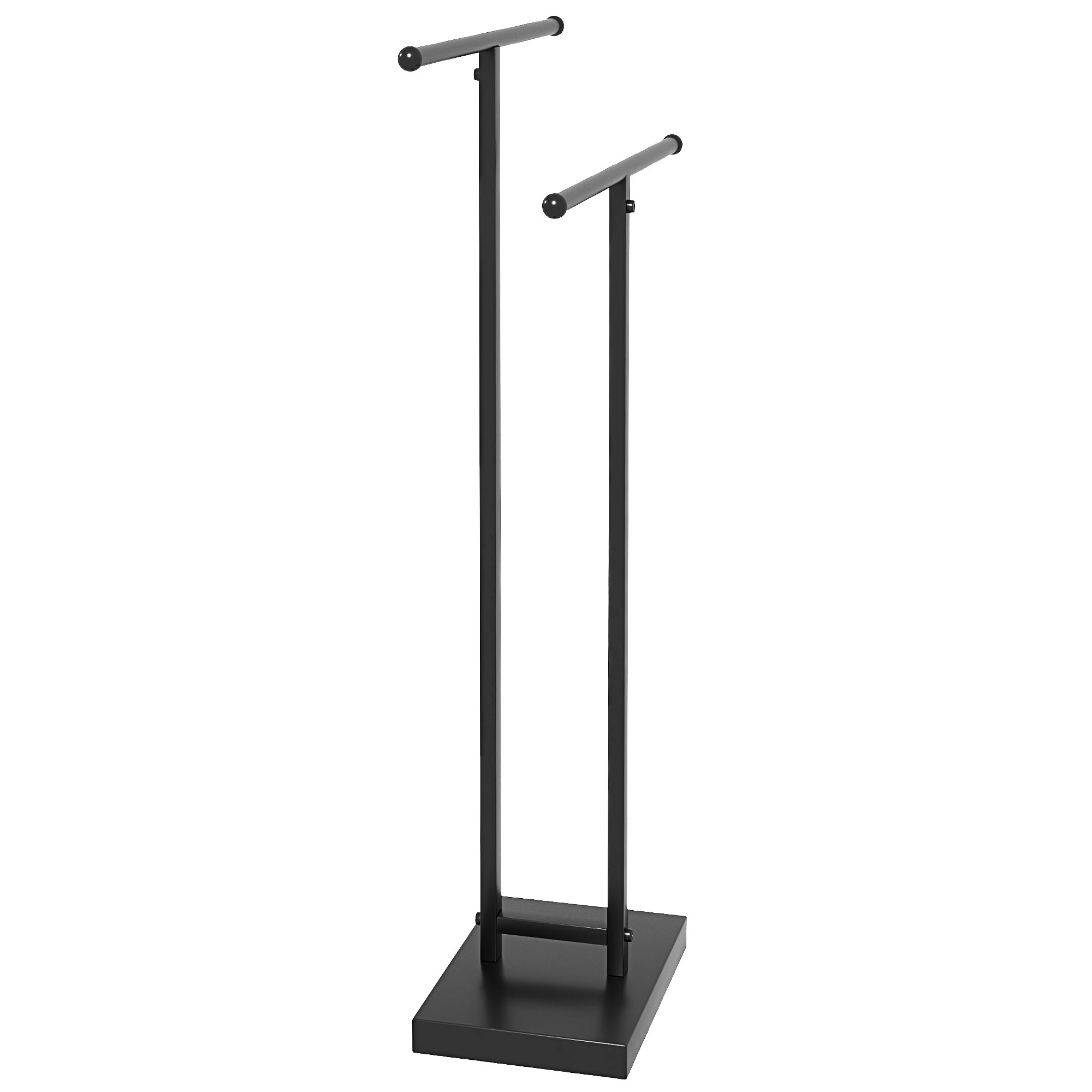 Freistehender, Zweistöckiger Handtuchhalter Aus Metall Für Das Badezimmer, 50 X 18,5 X 85 Cm, Schwarz