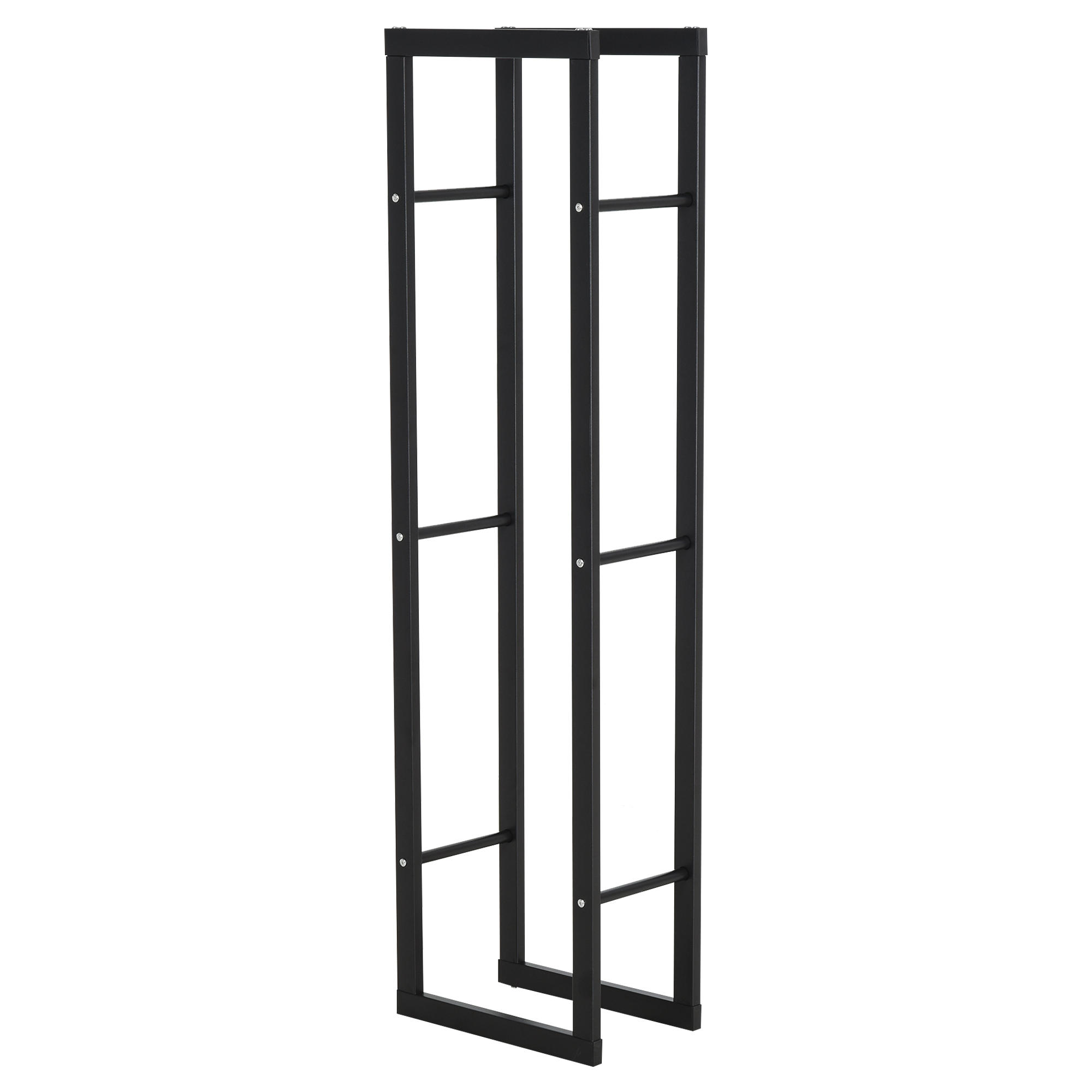 Vertikaler, Schwarzer Holzständer Aus Metall Für Den Innen- Und Außenbereich, Max. Tragkraft 100 Kg, 40 X 25 X 150 Cm