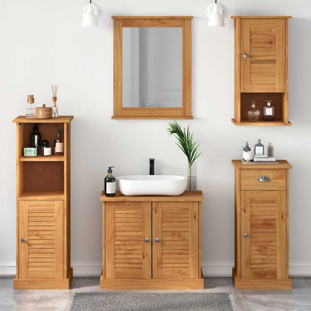 Badezimmermöbel-set Vigo 5 Pcs Honigbraun Massives Kiefernholz