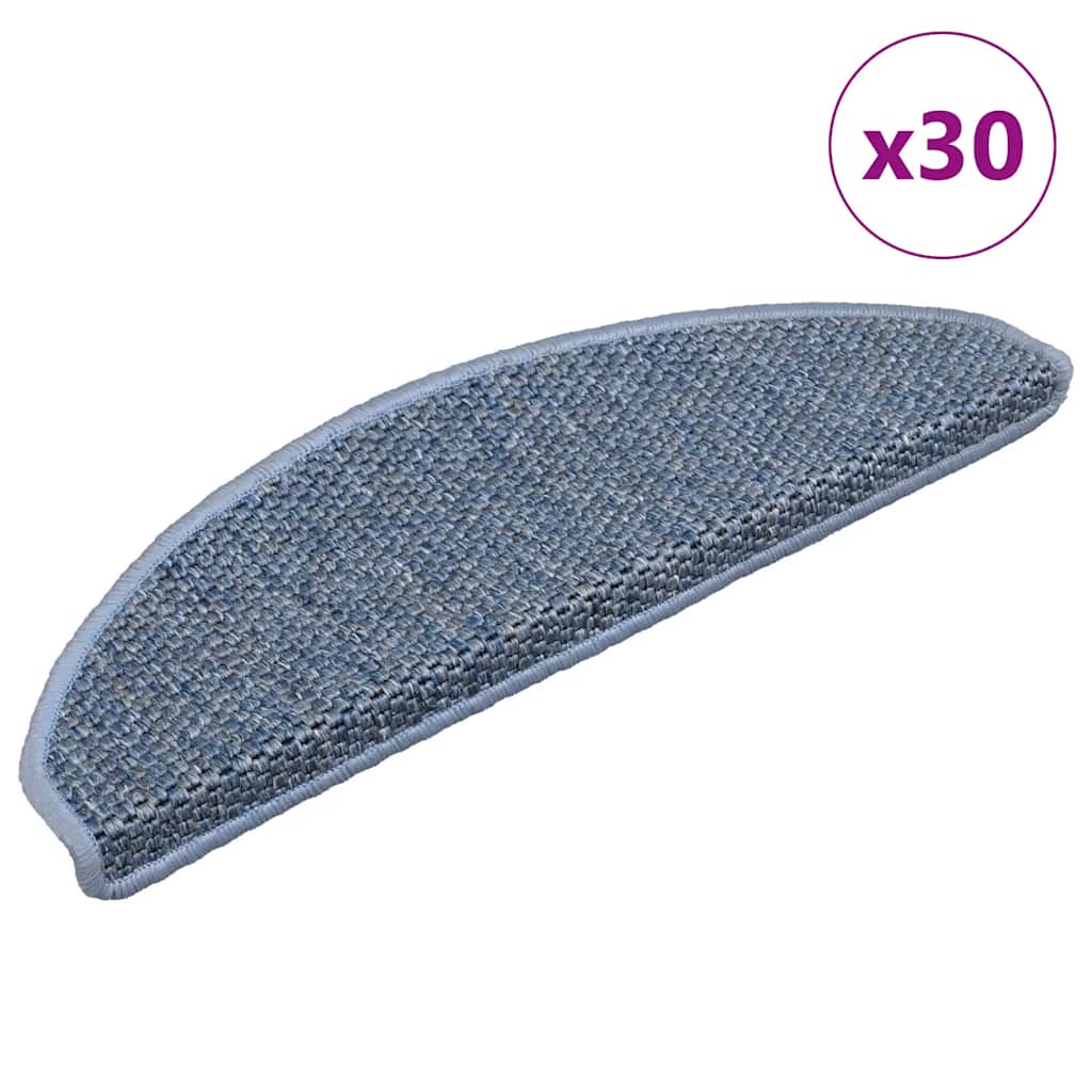 Stufenmatten Selbstklebend Sisal-optik 30stk. 65x21x4cm Blau