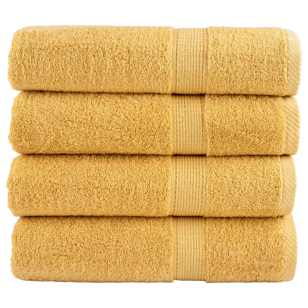 Premium Duschtücher Solund 4 Stk. Gold 70x140 Cm 600 G/m²