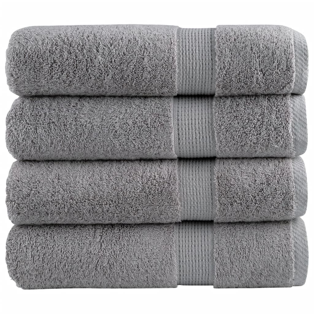 Premium Duschtücher Solund 4 Stk. Grau 70x140 Cm 600 G/m²