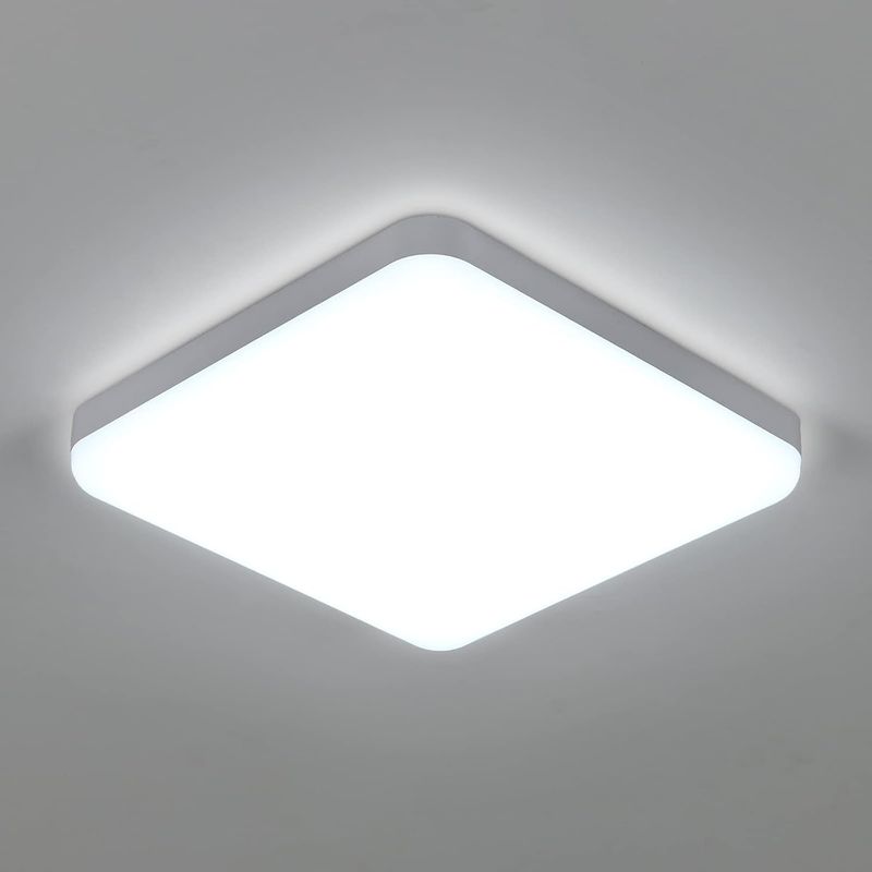 Quadratische Led-deckenleuchte (30 W), Ip54 Wasserdicht, 3600 Lm, 6500 K Kaltweiß, 25 Cm Durchmesser, Geeignet Für Bad, Küche, Flur Und Balkon.