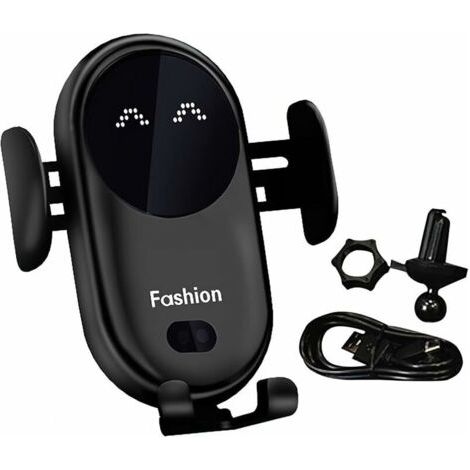 Kabelloses Autoladegerät, Automatisches Induktionsladegerät Mit Klemme, 360° Drehbarer Handy-ladeclip Für Das Auto, Für Iphone, Samsung, Huawei, Lg Und Alle Anderen Geräte (schwarz)