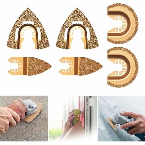 6-teiliges Set Aus Hartmetall, 3 Spezifikationen, Wanyongbao Multifunktionsmaschine, Schneidemaschinenzubehör, Diamant-schwenkblatt, Universal-sägeblatt, Dreieckiges Halbschnitt-multifunktionswerkzeug
