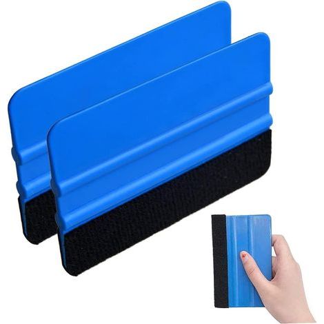 Set Mit 2 Kunststoffrakeln Für Aufkleber, Flexible Vinylfolie, Fenstertönungswerkzeug, Weicher Filzschaber (2 Stück)