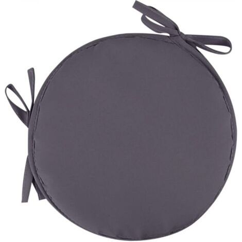 1 Rundes, Dunkelgraues Gartenstuhlkissen Mit Einem Durchmesser Von 38 Cm – Für Außenbereich, Hocker, Terrasse, Esszimmer – Groß Gepolstert